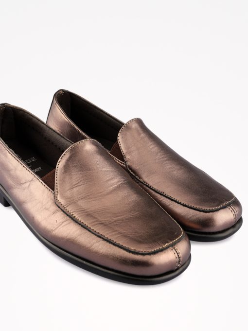 SAPATO LOAFER EM PELE METALIZADA COM SOLA ULTRA FLEX - Image 3