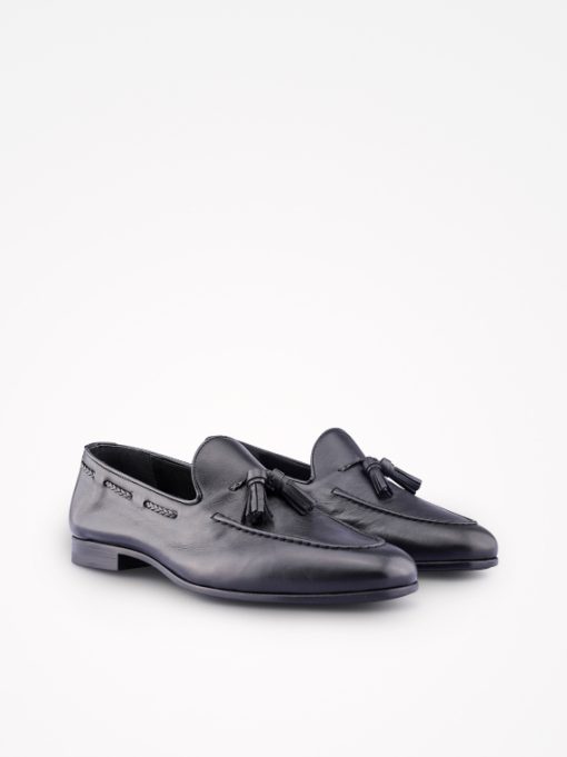 SAPATO RASO LOAFER EM PELE SOFT COM BERLOQUES ENTRANÇADOS - Image 5