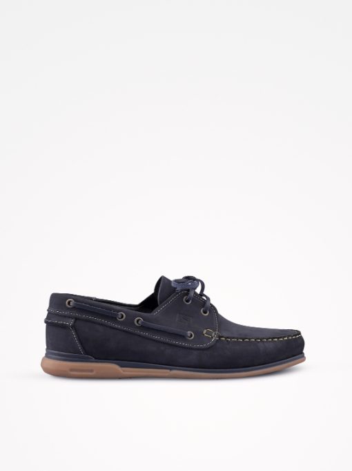 SAPATO DE VELA EM PELE NOBUCK COMBINADA