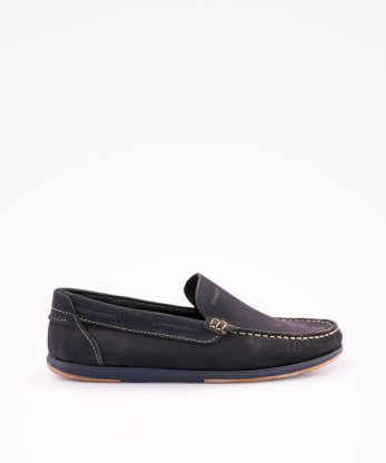 SAPATO MOCASSIM SLIP ON EM PELE NOBUCK COMBINADA