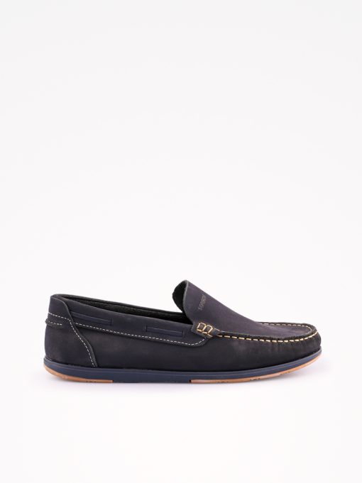 SAPATO MOCASSIM SLIP ON EM PELE NOBUCK COMBINADA