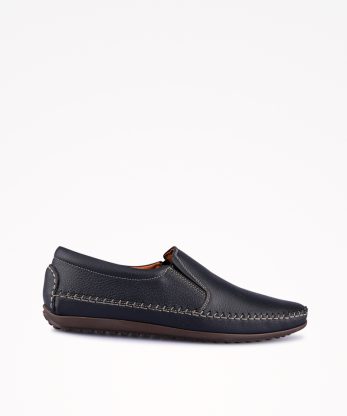 SAPATO SLIP-ON SOFT WALK EM PELE COM SOLA DE BORRACHA SUPER FLEXÍVEL
