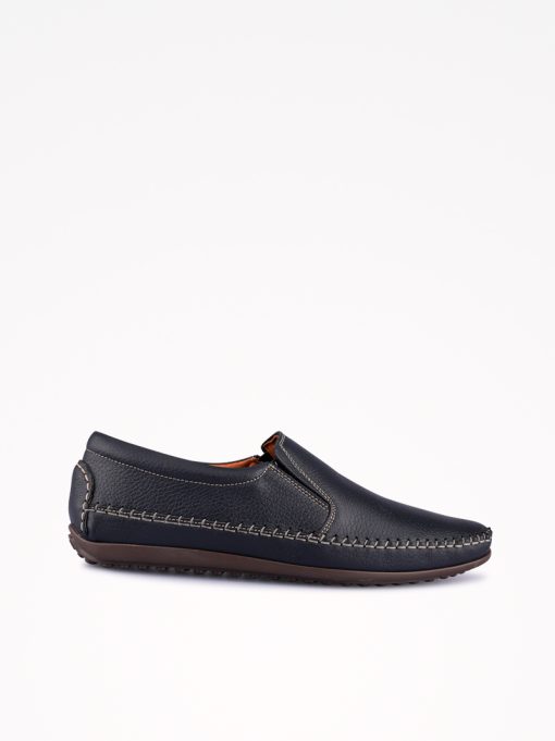 SAPATO SLIP-ON SOFT WALK EM PELE COM SOLA DE BORRACHA SUPER FLEXÍVEL