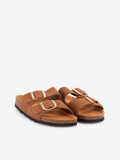 CHINELO INDIGO BAY EM CROUTE CAMURÇA COM DUPLA FIVELA METÁLICA E PALMILHA BIO - Image 4