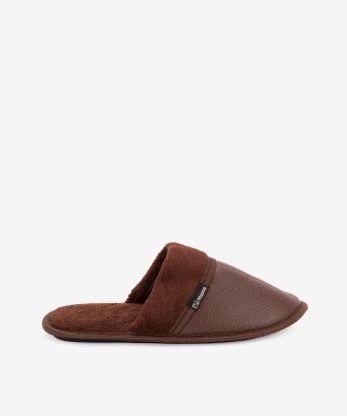 CHINELO DE QUARTO EM NAPA COM FORRO DE TECIDO TURCO