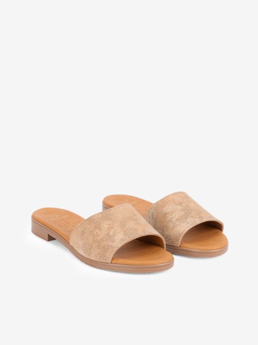SANDÁLIA MULE RASA EM CROUTE CAMURÇA ESTAMPADO - Image 2