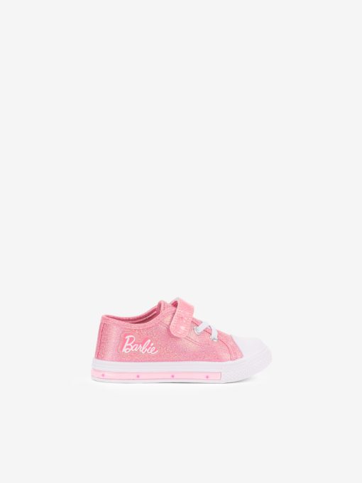 TÉNIS BARBIE LOW CUT EM CANVAS ESTAMPADO DE VELCRO E ATACADOR ELÁSTICO COM CUPSOLE