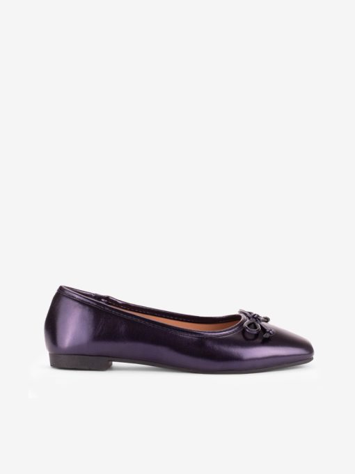 METALLIC LACE FLAT SHOES WITH PADDED INSOLE