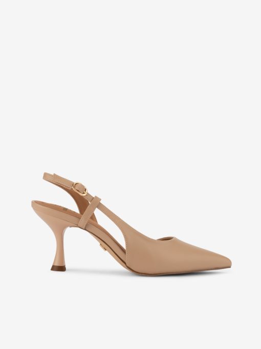 SAPATO PUMP SLING BACK DE SALTO COM FORMA PONTIAGUDA
