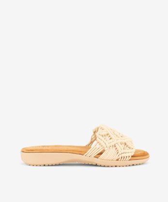 CHINELO RASO ENTRANÇADO MACRAMÉ COM PALMILHA COMFY