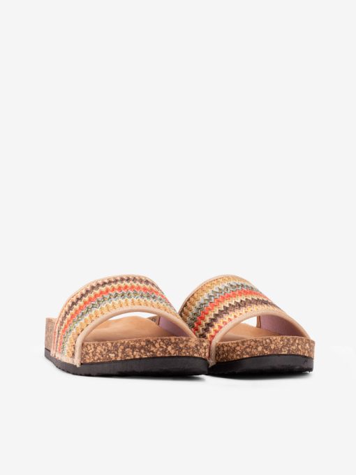 SANDÁLIA MULE EM RÁFIA MULTICOLOR EM PALMILHA ANATÓMICA - Image 2