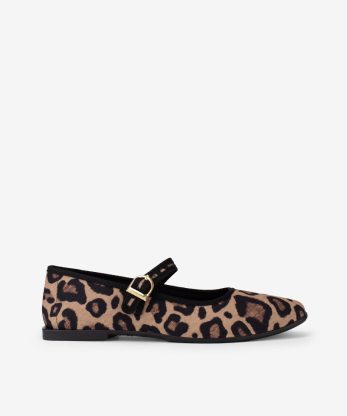 SABRINA MARY JANE SEASIDE X BEIRA RIO EM NYLON ESTAMPADO LEOPARDO