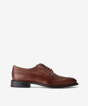 SAPATO WINGTIP BROGUE TOSCANINI ESTILO CLÁSSICO DE ATACADOR COM SOLA DE COURO