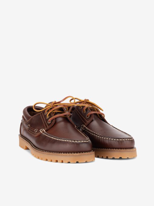 LEATHER LACE-UP BOAT SHOES WITH SOLE WITH TRAIL - Image 4