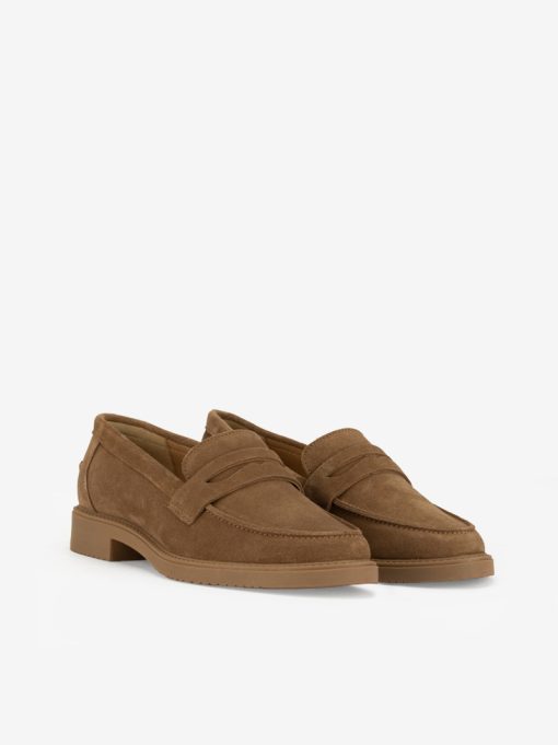 SAPATO LOAFER EM PELE CROUTE CAMURÇA COM TRAVESSÃO - Image 4
