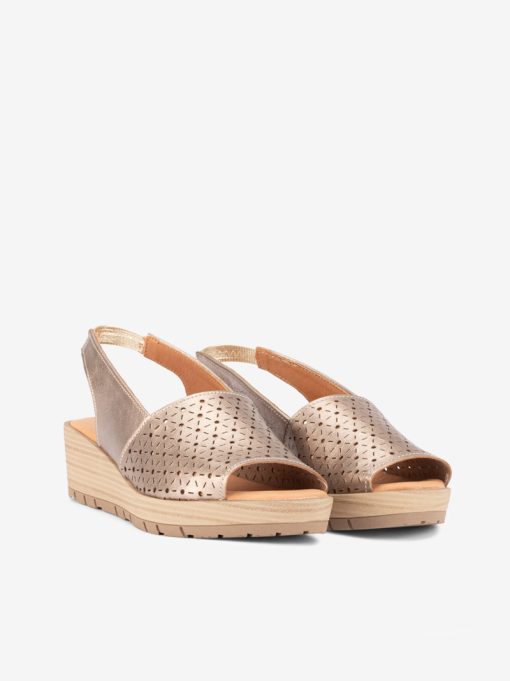 SANDÁLIA SLINGBACK PEEP TOE EM PELE - Image 2