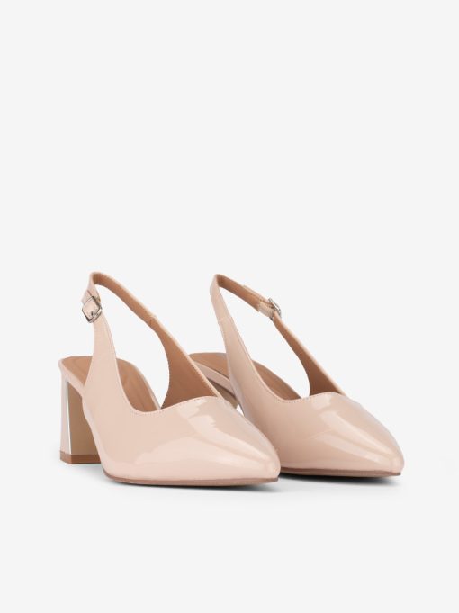 SAPATO PUMP SLINGBACK DE TACÃO COM DETALHE METÁLICO E FIVELA - Image 2