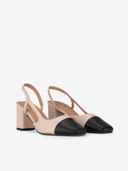 SAPATO PUMP SLING BACK DE TACÃO COM CAP TOE - Image 2