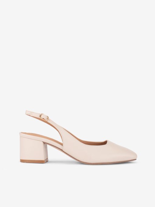 SAPATO SLING BACK DE TACÃO COM FORMA QUADRADA