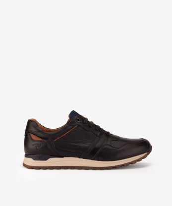 SAPATO DESPORTIVO EM PELE COMBINADA DE ATACADOR COM ESTILO RUNNING