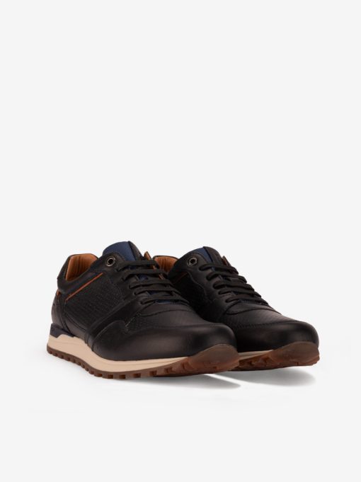SAPATO DESPORTIVO EM PELE COMBINADA DE ATACADOR COM ESTILO RUNNING - Image 2
