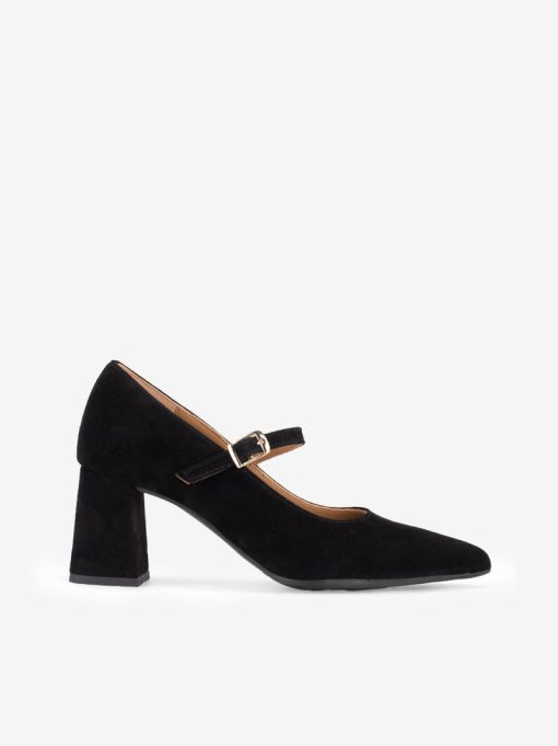SAPATO PUMP MARY JANE DE TACÃO EM PELE ACAMURÇADA COM FORMA PONTIAGUDA - Image 3