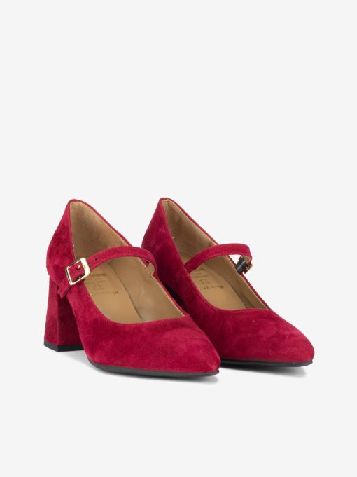 SAPATO PUMP MARY JANE DE TACÃO EM PELE ACAMURÇADA COM FORMA PONTIAGUDA - Image 2