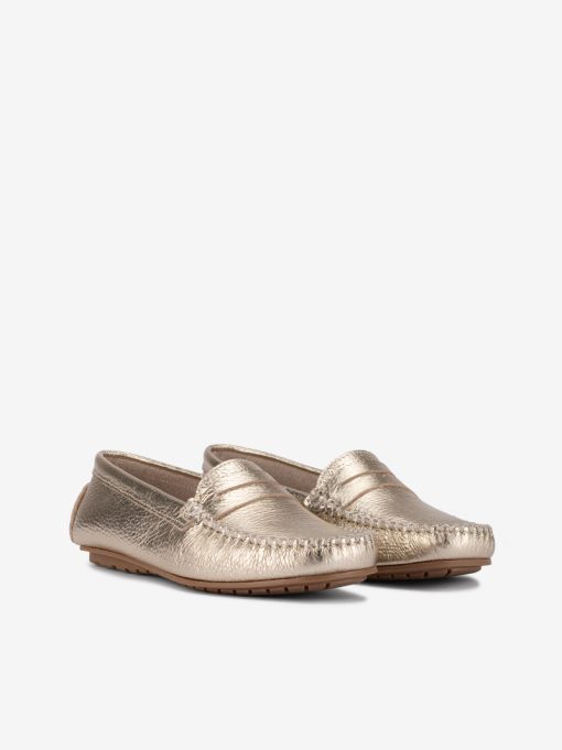 SAPATO MOCASSIN EM PELE METALIZADA COM COSTURA MANUAL - Image 2
