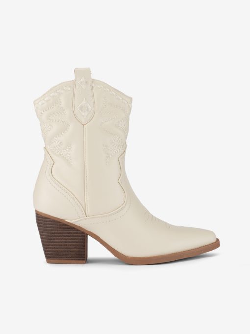 BOTA DE TACÃO ESTILO TEXANA COMBINADA COM BORDADOS WESTERN
