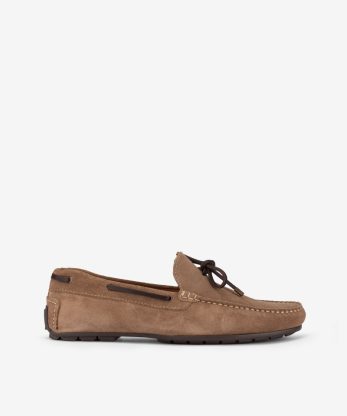 SAPATO MOCASSIN EM CROUTE CAMURÇA COM COSTURA MANUAL E ATACADOR