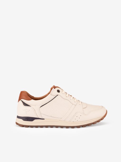 SPORTY SHOE IN LEATHER COMBINED WITH LACE-UP AND RUNNING STYLE