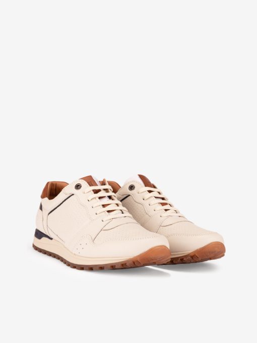 SAPATO DESPORTIVO EM PELE COMBINADA DE ATACADOR COM ESTILO RUNNING - Image 2