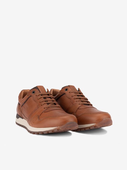 SAPATO DESPORTIVO EM PELE COMBINADA DE ATACADOR COM ESTILO RUNNING - Image 2