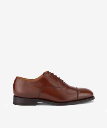 SAPATO OXFORD CAP TOE EM PELE DE ATACADOR COM SOLA DE COURO GOODYEAR WELTED