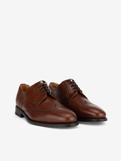 SAPATO DERBY WING TIP BROGUE EM PELE DE ATACADOR COM SOLA DE COURO GOODYEAR WELTED - Image 2