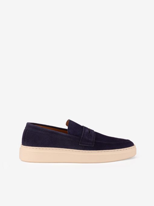 SAPATO LOAFER ESTILO MOCASSIN EM CROUTE CAMURÇA COM CUPSOLE