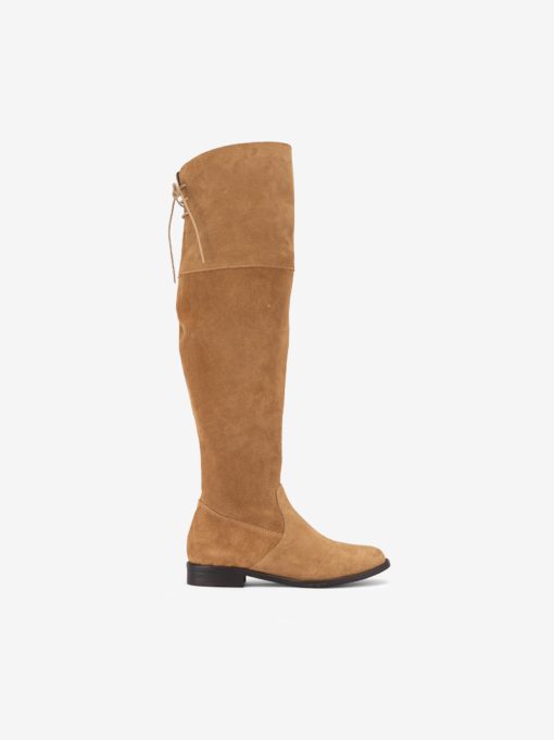 HIGH OVER THE KNEE BOOT IN CROUTE SUEDE WITH ZIP ON THE INTERIOR - Image 3
