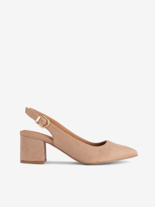 SAPATO PUMP SLING BACK DE TACÃO COM FIVELA
