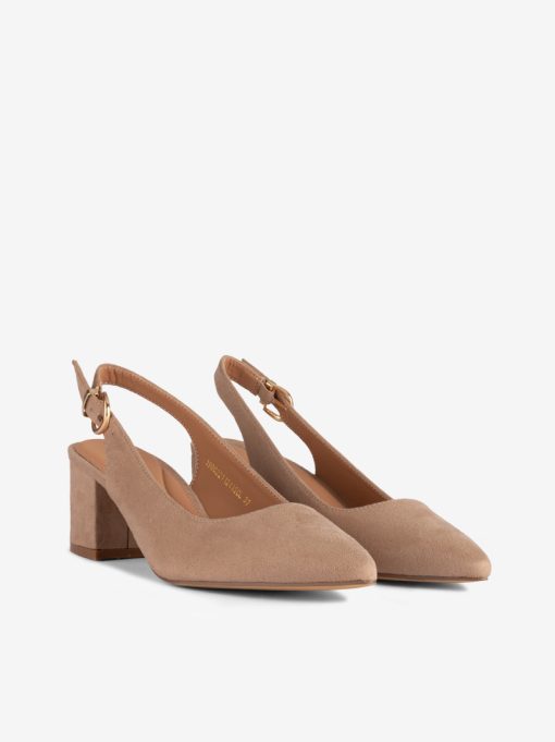 SAPATO PUMP SLING BACK DE TACÃO COM FIVELA