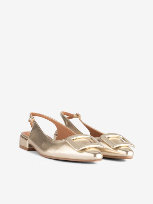 SAPATO SLING BACK METALIZADA DE TACÃO BAIXO COM FORMA PONTIAGUDA - Image 2