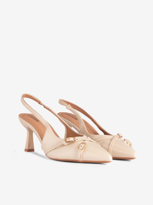 SAPATO DE SALTO PUMP COM TIRAS DE FIVELA EM FORMA PONTIAGUDA - Image 2