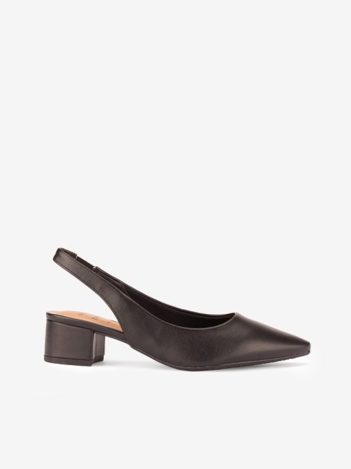 SAPATO PUMP SLING BACK DE TACÃO COM ELÁSTICO EM FORMA PONTIAGUDA