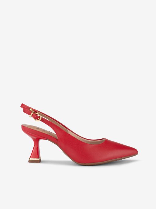 SAPATO PUMP SLING BACK EM FORMA PONTIAGUDA COM DETALHE METÁLICO NO SALTO - Image 5