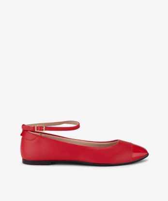 SABRINA COMBINADA DE CAP TOE COM FIVELA NO TORNOZELO - VERMELHO, 38