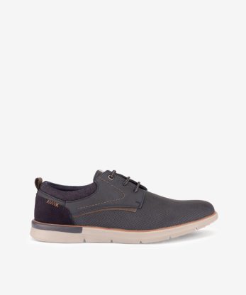 SAPATO DERBY MULTIPEÇA COMBINADO DE ATACADOR COM ESTAMPADO PICOTADO