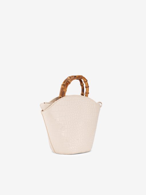 MALA EM VERNIZ ESTAMPADO COM ALÇA DE BAMBU - Image 2