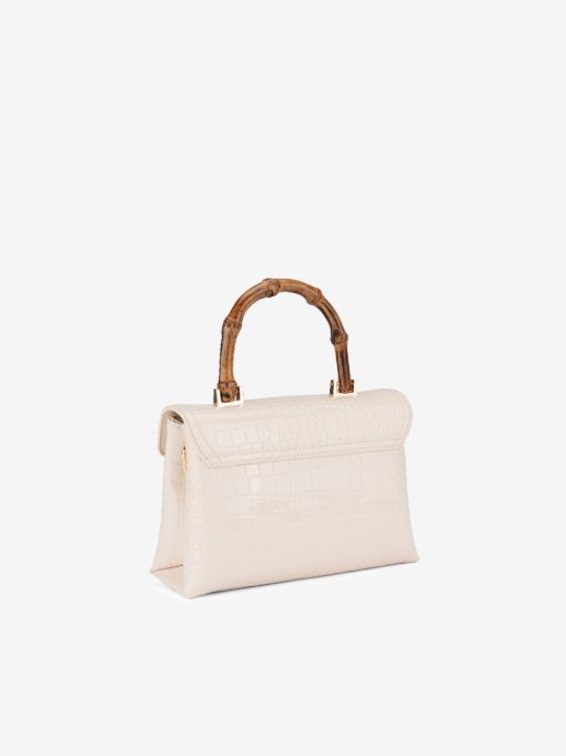 MALA DE ABA EM VERNIZ ESTAMPADO COM ALÇA DE BAMBU - Image 2