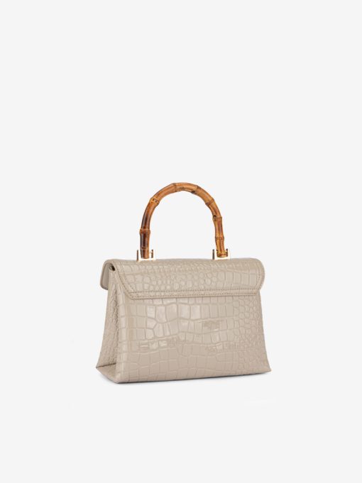 MALA DE ABA EM VERNIZ ESTAMPADO COM ALÇA DE BAMBU - Image 6