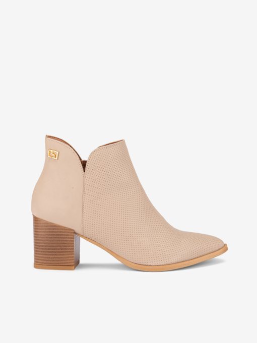HIGH HEEL ANKLE BOOT IN PERFECTED LEATHER