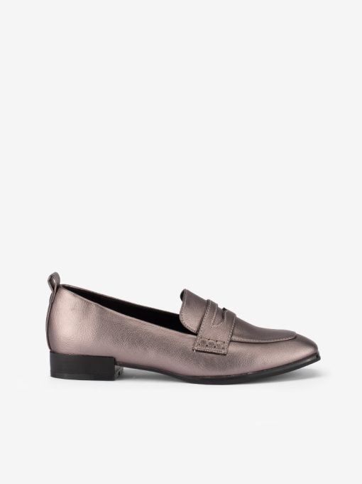 METALLIC MOCCASIN STYLE LOAFER SHOE WITH SQUARE SHAPE - Image 3
